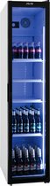 Saro Flessenkoeling zwarte extra smalle uitvoering - met dubbel glas zelfsluitende deur - LED verlichting - 2 jaar garantie - Model SK 301
