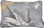 Jacquard Velvet Swan Long Kussenhoes | Jacquard - Velours / Fluweel - Polyester | 30 x 50 cm