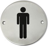 Lowander RVS deurbordje toilet - Heren