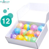 Boules effervescentes naturelles (12 pièces) - Boules effervescentes de bain pour le Bain - 12 arômes et couleurs uniques - Vegan