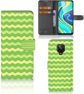 Telefoonhoesje Xiaomi Redmi Note 9 Pro | Note 9S Book Case Waves Green