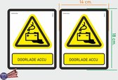 ISO7010 W026  door laden accu Waarschuwing M set 2 stickers 14x18 cm