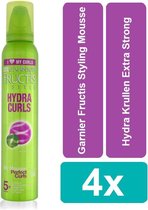 Garnier Fructis Styling Mousse 4 x 200 ml Hydra Krullen Extra Strong Voordeelverpakking