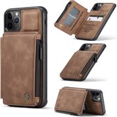 Caseme Back Cover Wallet kunstleer hoes voor iPhone 11 Pro Max - bruin