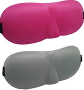 3D Slaapmaskers Grijs & Roze  - Thuis - Slaapmasker - Verduisterend - Onderweg - Vliegtuig - Festival - Slaapcomfort - oDaani