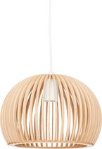 Relaxdays Hanglamp bolvormige lampenkap- design plafondlamp - houten woonkamerlamp - E27