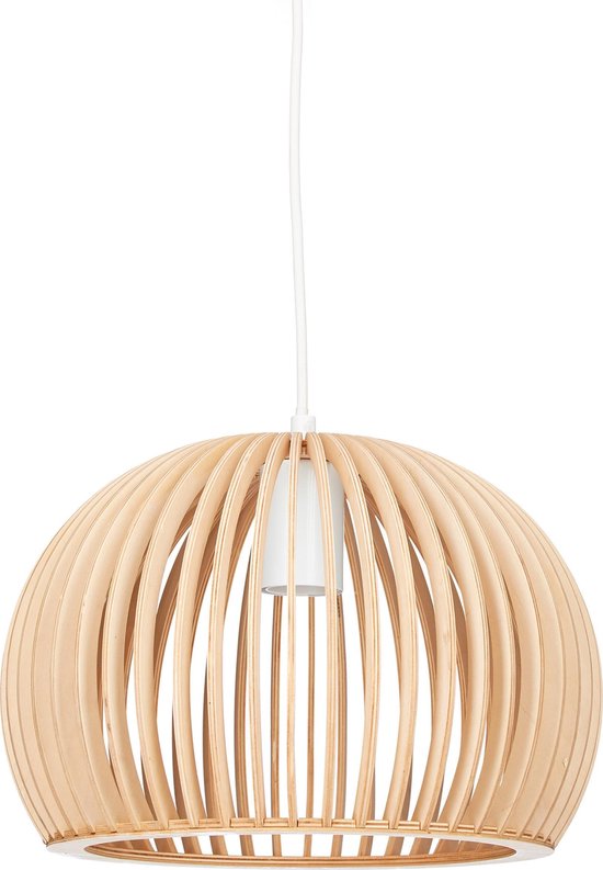 Gemaakt om te onthouden Whitney uitvinding Relaxdays Hanglamp bolvormige lampenkap- design plafondlamp - houten  woonkamerlamp - E27 | bol.com