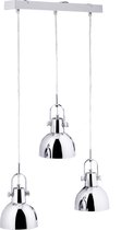 Relaxdays hanglamp met 3 lampenkappen - pendellamp 3-lichts - verstelbaar - plafondlicht - zilver