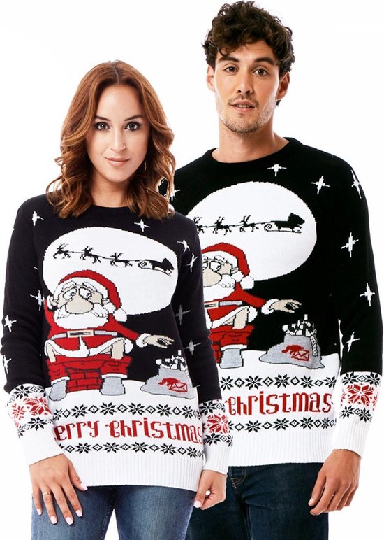 Foute Kersttrui Dames & Heren - Christmas Sweater - "Kerstman Redt de WC Niet" - Kerst trui Mannen & Vrouwen Maat XXXL