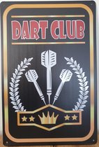 Darts Club Reclamebord van metaal METALEN-WANDBORD - MUURPLAAT - VINTAGE - RETRO - HORECA- BORD-WANDDECORATIE -TEKSTBORD - DECORATIEBORD - RECLAMEPLAAT - WANDPLAAT - NOSTALGIE -CAF