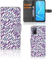 Portefeuille OPPO A72 | OPPO A52 Coque Compatible avec Plumes Couleur
