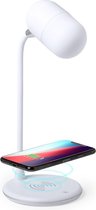 LED Lamp Met Speaker en Draadloze Oplader - Bureaulamp - Bureau lamp - Woonaccessoires - LED Lamp - Inclusief Speaker - Inclusief Draadloze Oplader - Draadloos Opladen - USB Oplaadbaar - Wit 