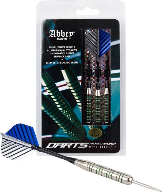 Afbeelding van het spel Abbey Darts Darts - Nickel/Silver - Zilver/Blauw - 22