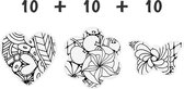 Schoolpakket / 8-10 jaar / 10 x Hart - 10 x Bloem - 10 x Vlinder / Patroon Wall