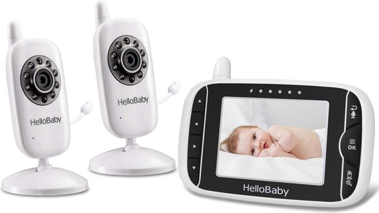 HelloBaby HB32 Babyfoon met 2 camera's - Geschikt voor 2 kindjes - Tweeling  | bol.com