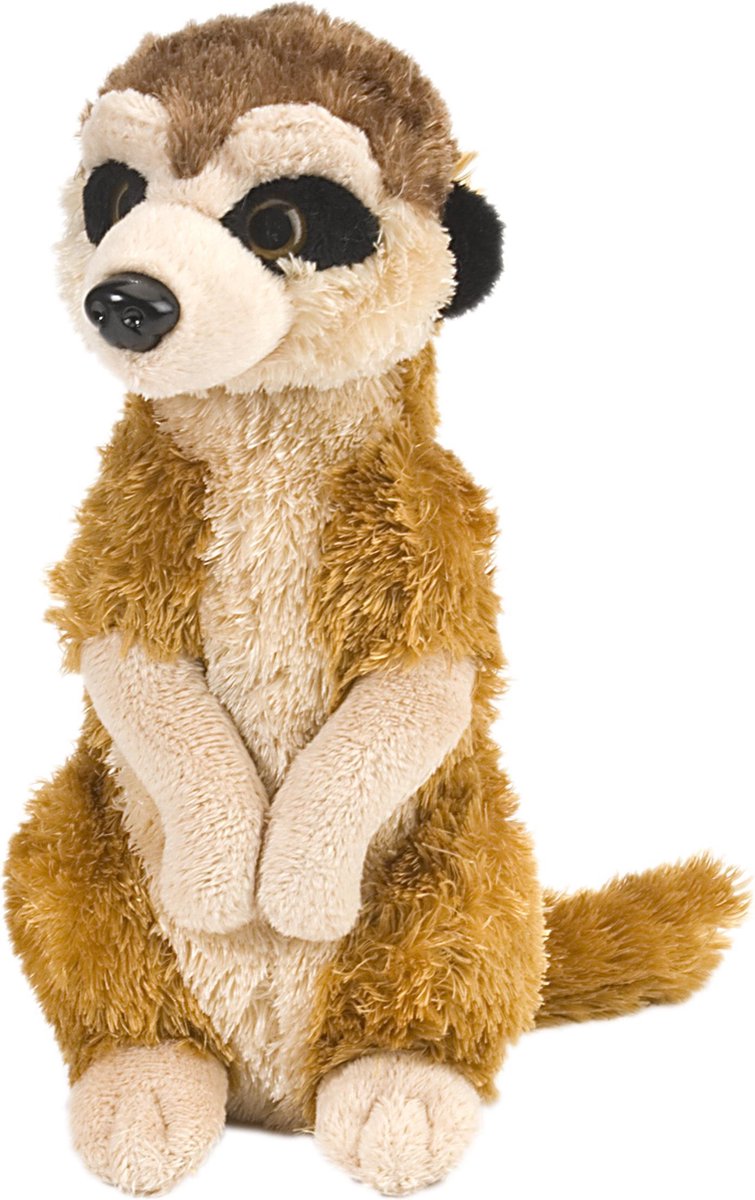 Wild Republic pluche knuffel stokstaartje - 20 cm - Meerkat - bruin - Safari dieren