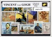 Vincent van Gogh – Luxe postzegel pakket (A6 formaat) : collectie van 100 verschillende postzegels van Vincent van Gogh – kan als ansichtkaart in een A6 envelop, souvenir, cadeau,