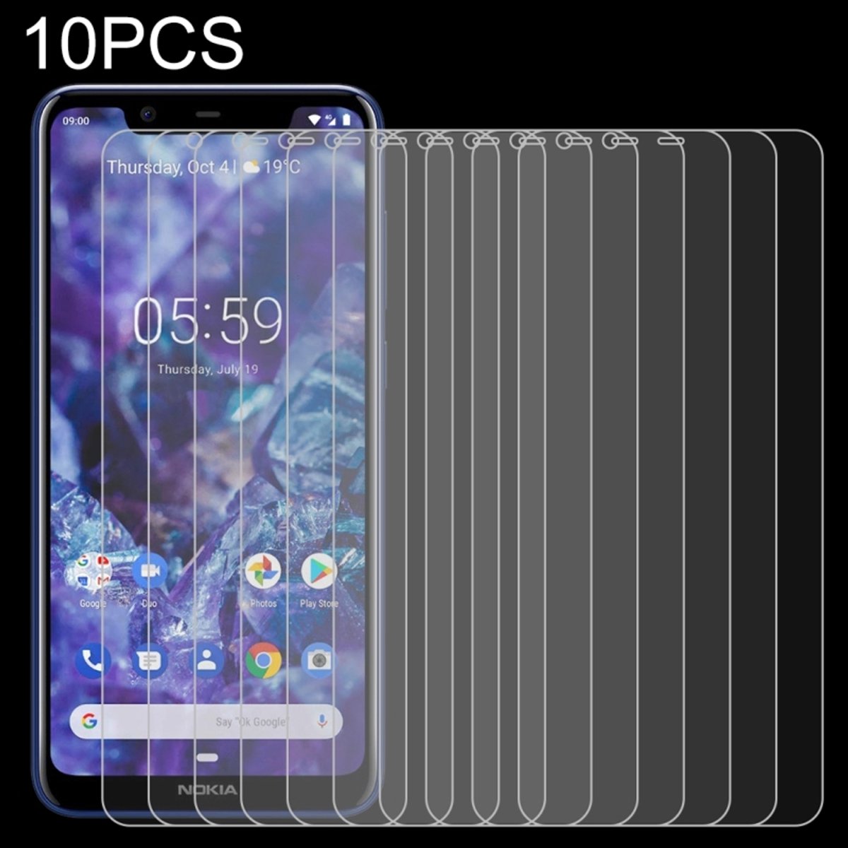 Let op type!! 10 stuks 0.26 mm 9H 2.5 D gehard glas film voor Nokia 5 1 plus (Nokia X5)