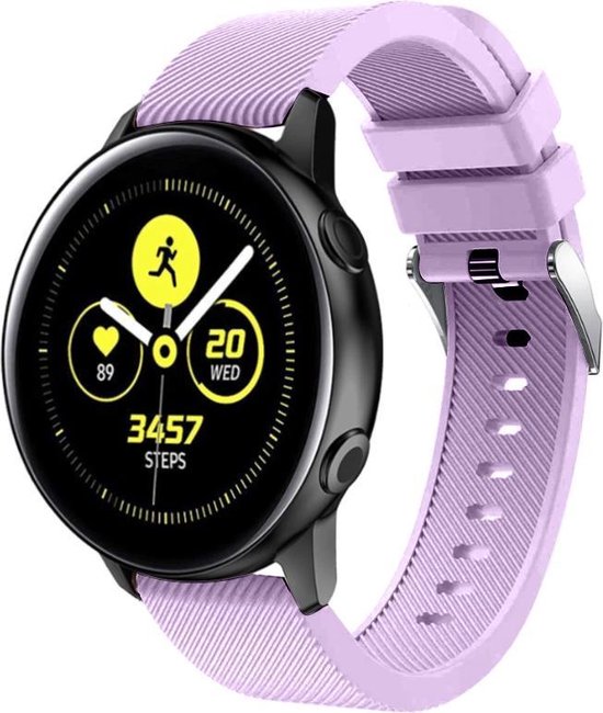 Strap-it Samsung Galaxy Watch Active silicone band - lila | bol.com