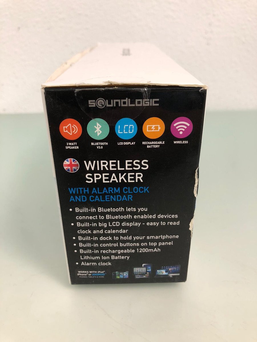 soundlogic wireless speaker with lcd calendar