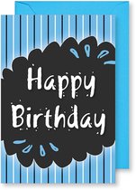 6 Wenskaarten met gekleurde envelop - MGPcards - Happy Birthday - 11,5 x 17 cm
