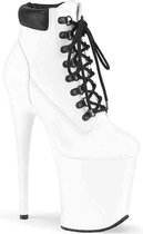 Pleaser Plateau Laarzen, Paaldans schoenen -38 Shoes- FLAMINGO-800TL-02 Paaldans schoenen Wit