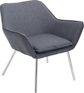 Fauteuil - Stoel - Scandinavisch design - Solide - Stof - Donkergrijs - 81x70x78 cm