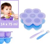 Vitamo™ Babyvoeding Bewaarbakjes + Soft-tip Babylepeltjes - Moedermelk bewaren - Multifunctioneel - Duurzaam siliconen - BPA-vrij