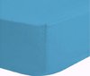 foto van Bed Care Jersey Stretch Hoeslaken - 90x200 - 100% Katoen - 30CM Hoekhoogte - Blauw