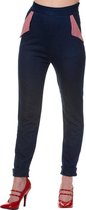 Banned Broek rechte pijpen -M- Blueberry Hill Blauw