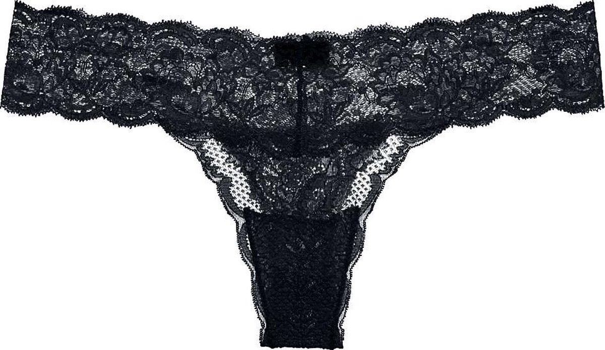Cosabella Never Say Never Low Rise Cutie Bow String - BLACK - Maat O/S