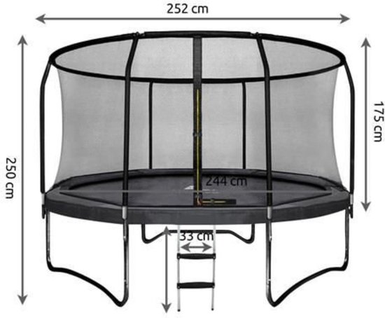 Voeding Door Kaliber EASTWALL trampoline met veiligheidsnet - Diameter 244 cm - EU  veiligheidskeurmerk -... | bol.com