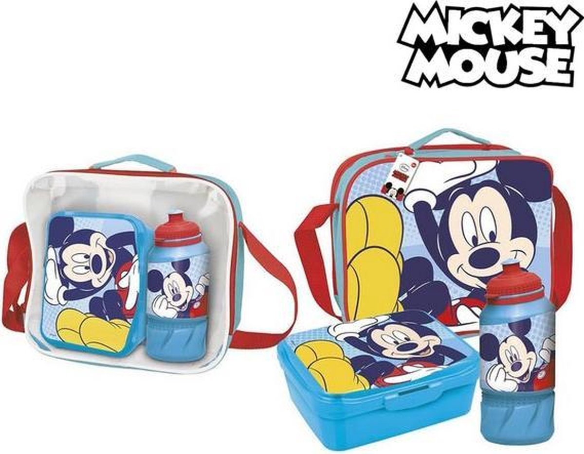 Lunchtrommel met accessoires Mickey Mouse Blauw