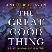 Boekomslag voor 'The Great Good Thing' van Andrew Klavan, met een donker silhouet van een boom met takken tegen een paarse achtergrond. Titel in witte letters.
