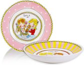Blond Amsterdam Even Bijkletsen Set Diepe Borden Met Stip en Streep - Ø 23 cm - 2 stuks