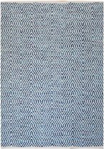 Blauw vloerkleed - 120x170 cm  -  Symmetrisch patroon - Modern