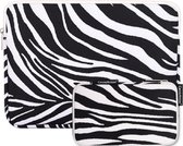 Laptop Sleeve 13.3 inch Zwart Wit Zebra + Accessoires Etui