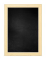 Zwart Krijtbord met Houten Lijst - Blank Ongelakt - 63 x 83 cm - Lijstbreedte: 20 mm - Vlak