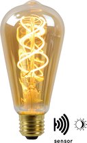 Lucide ST64 TWILIGHT SENSOR - Filament lamp Buiten - Ø 6,4 cm - LED - E27 - 1x4W 2200K - Amber