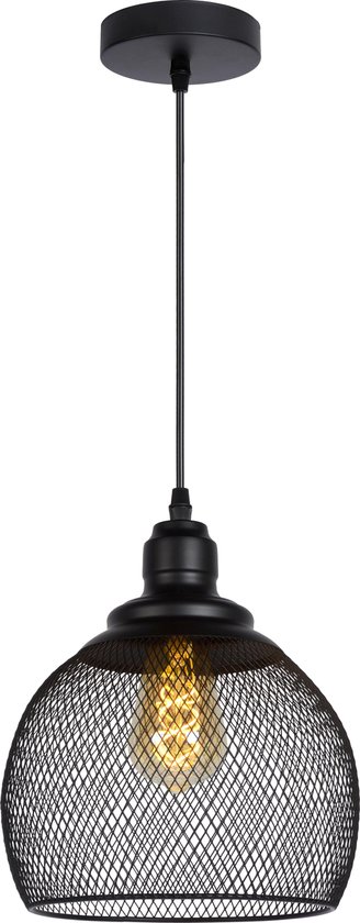 Lucide MESH - Hanglamp - Ø 22 cm - E27 - Zwart