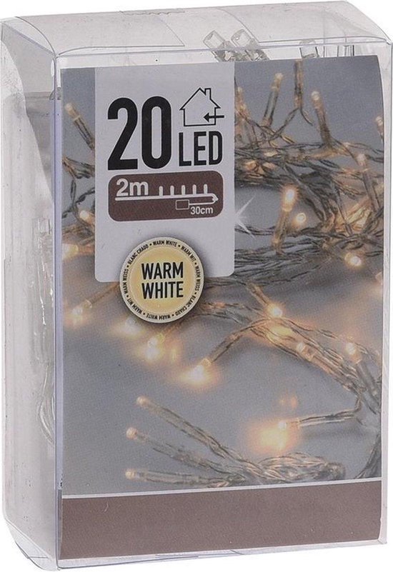 Kerstverlichting - op batterij - warm - wit - 20 lampjes - 2 meter | bol.com