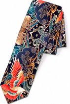 Stropdas- Vogel -Rood Blauw- Polyester-Charme Bijoux