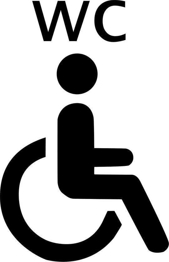 grond shit Spanje Deursticker WC Rolstoel - gehandicapten toilet - minder valide toilet -  zwart - 10 x 15 cm | bol.com