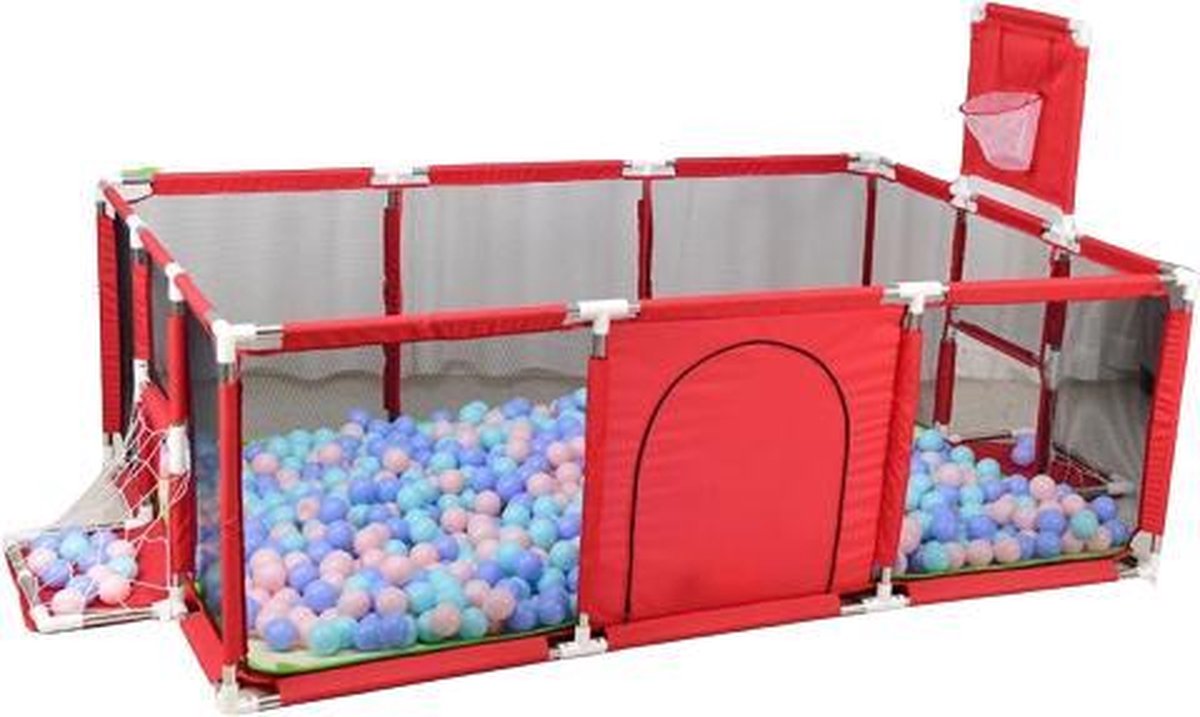 naaien Mijlpaal Zaailing Speelbox Veiligheid voor Baby / Kinderen Rood - Safety Box - Kinderbox -  Basketbal en... | bol.com