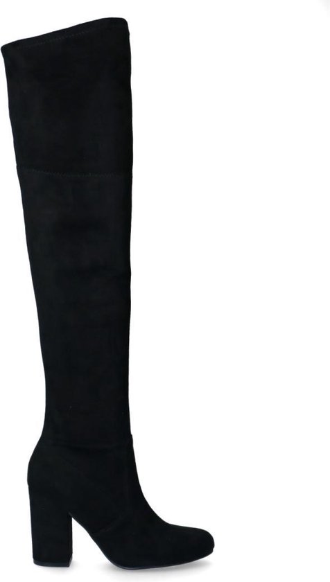 Sacha - Dames - Zwarte hoge laarzen met ronde neus - Maat 39 | bol.com