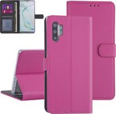 Samsung hoesje voor Galaxy Note 10 Plus - Felroze - Book Case - Kaarthouder (N975F)