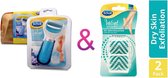 Scholl Velvet Smooth + Skin scrub navulling rollers- Scholl - Exfoliatie Roller Voeten En Benen 2 Stuks-Eelverwijderaar- Voetverzorging – Huidverzorging- Scholl Velvet Smooth.