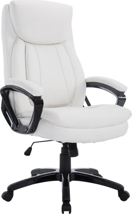 Chaise de bureau Clp XL Platon - Cuir artificiel - Blanc