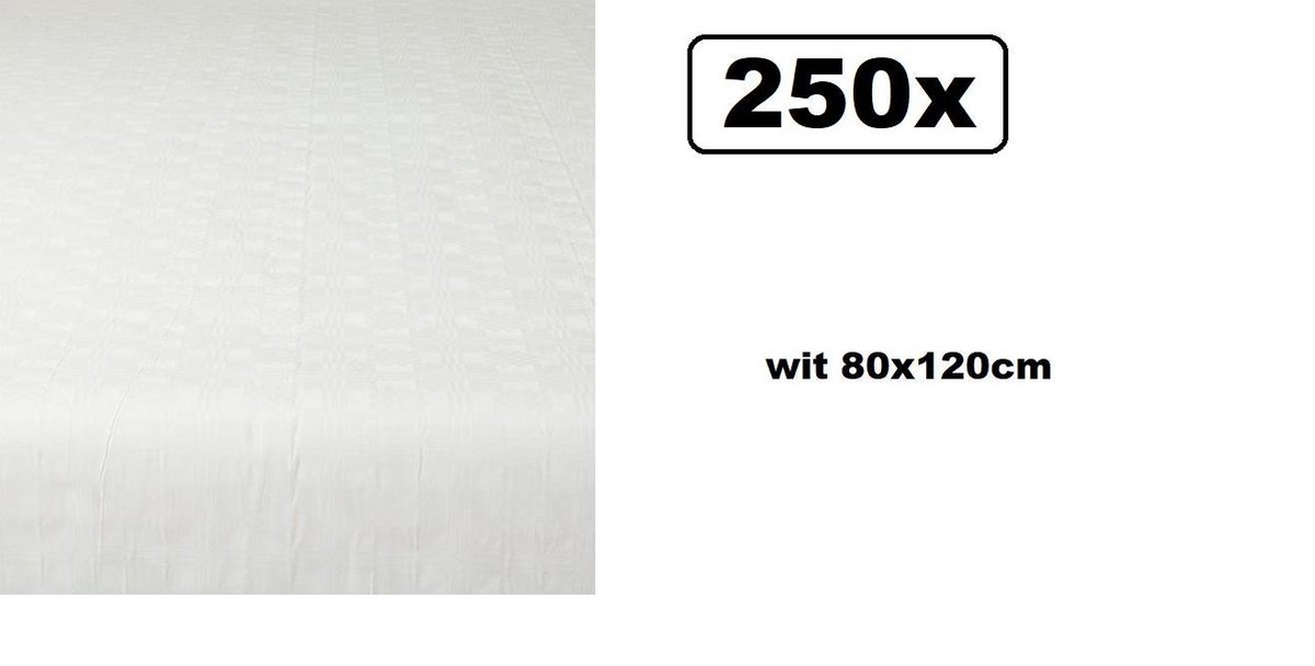 250x Damastvellen wit 80x120cm - tafel aankleding tafeldekken eten food restaurant