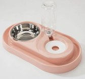 Rose- Voerbak- Kleine Honden- Katten- Automatische- Water- Dispenser- Inclusief waterfles